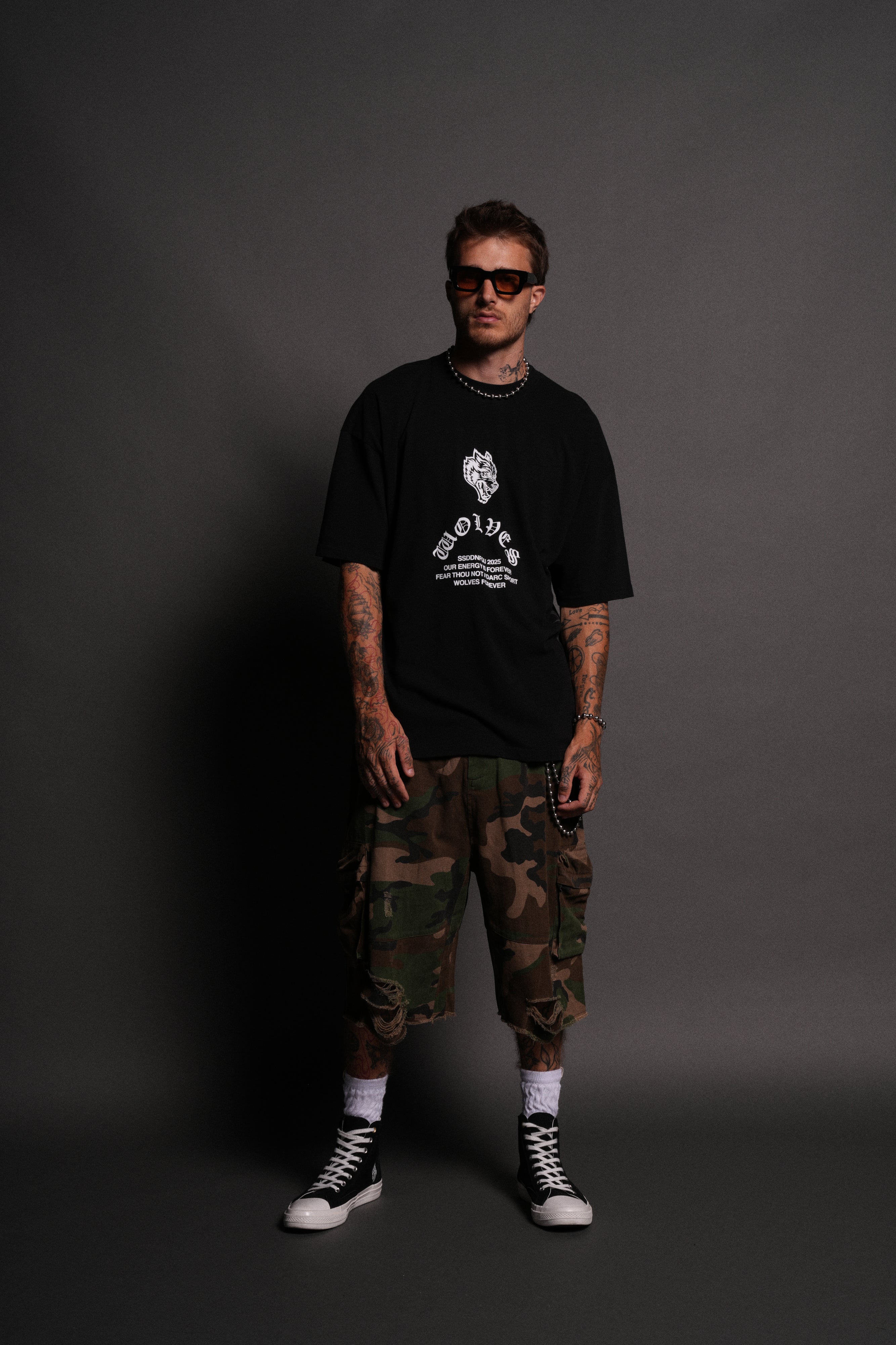 Saint "Side By Side" Series Premium Oversized Tee in Black