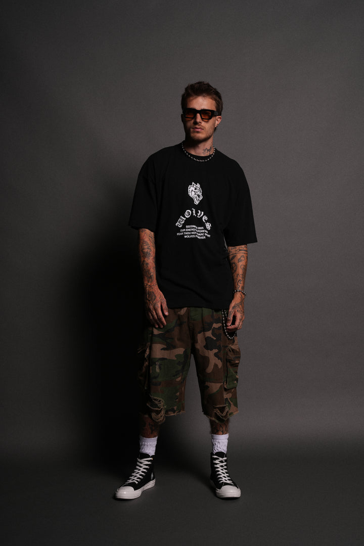 Saint "Side By Side" Series Premium Oversized Tee in Black