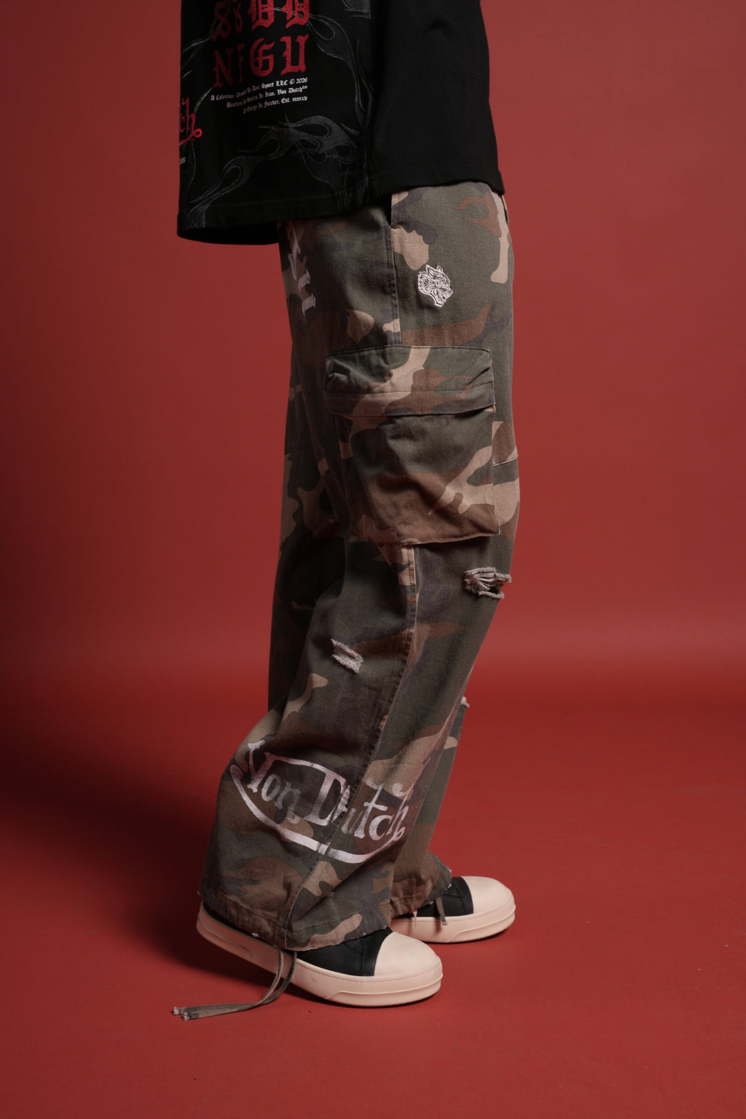 Hellbound Duke Cargo Pants in DSVD Green Camo