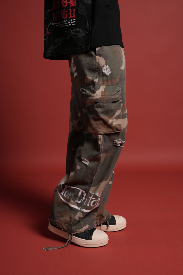 Hellbound Duke Cargo Pants in DSVD Green Camo