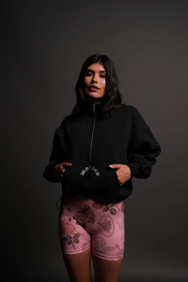 Wolf Chopper Oversized "Everson" Mockneck Sweater in Black