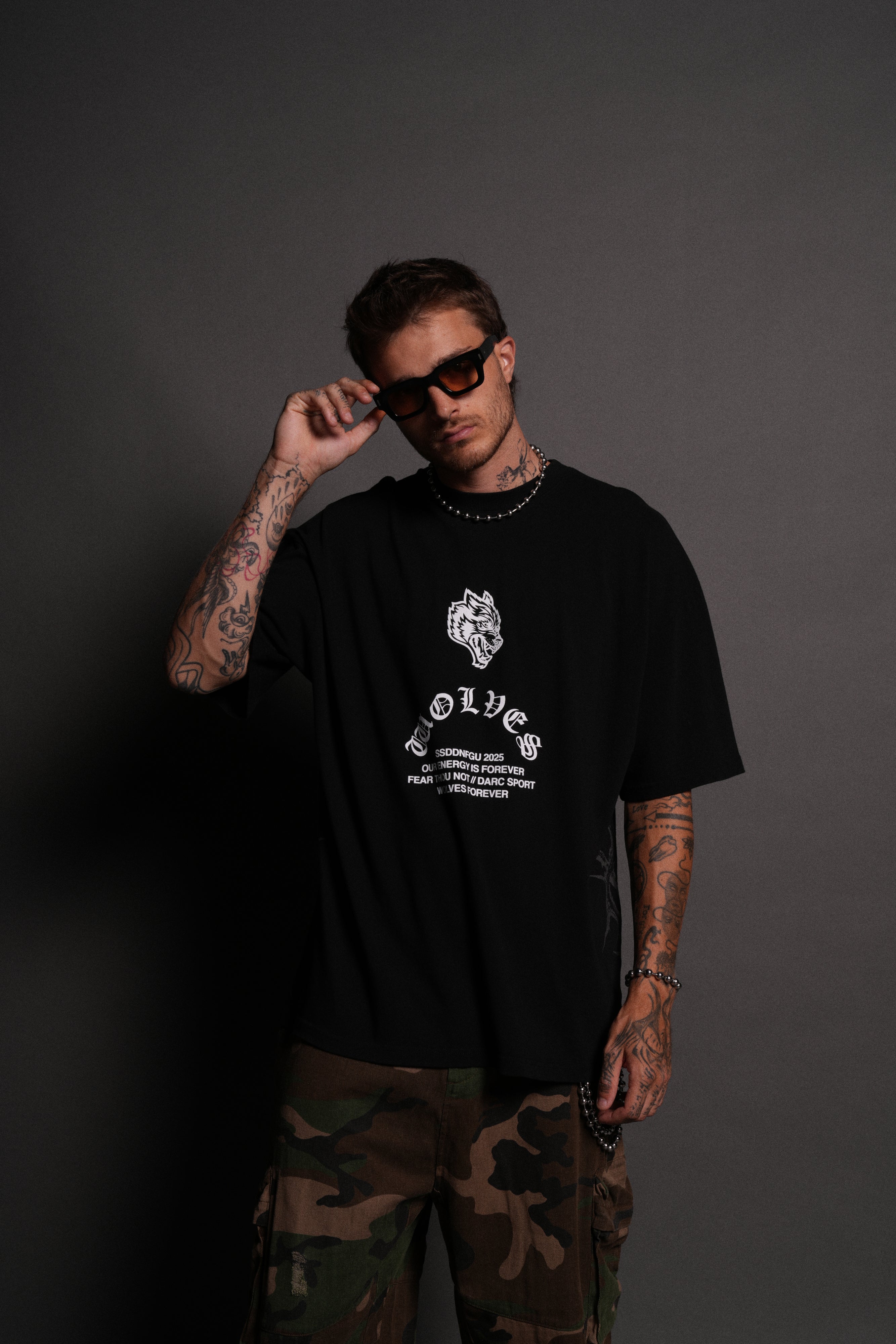 Saint "Side By Side" Series Premium Oversized Tee in Black