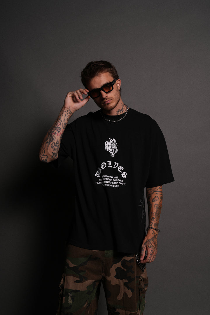 Saint "Side By Side" Series Premium Oversized Tee in Black