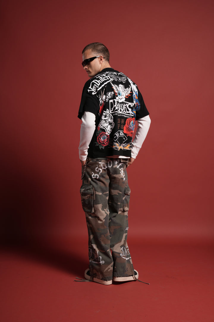 Hellbound Duke Cargo Pants in DSVD Green Camo