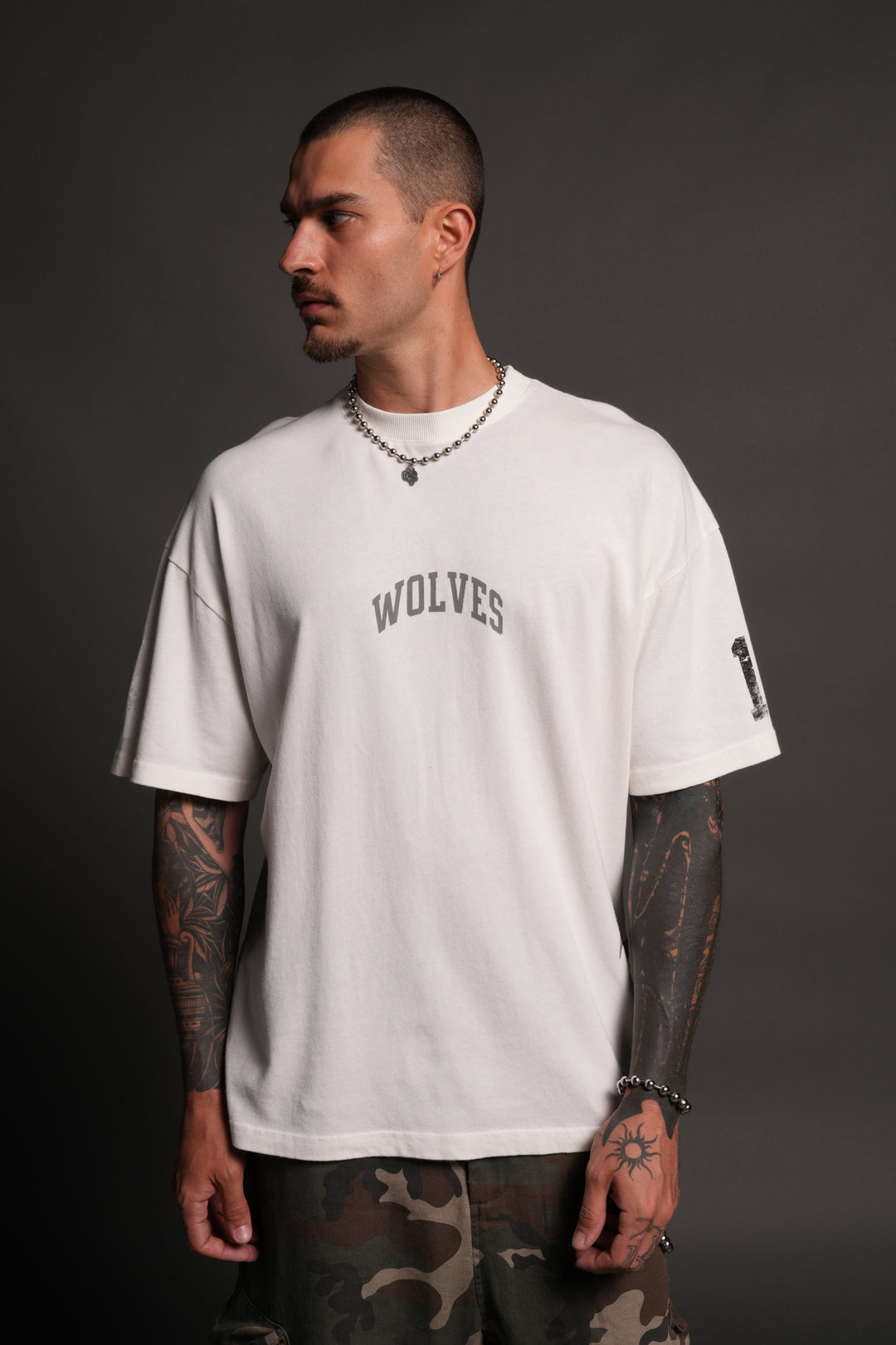 La Ca Frvr Premium Oversized Tee in Cream