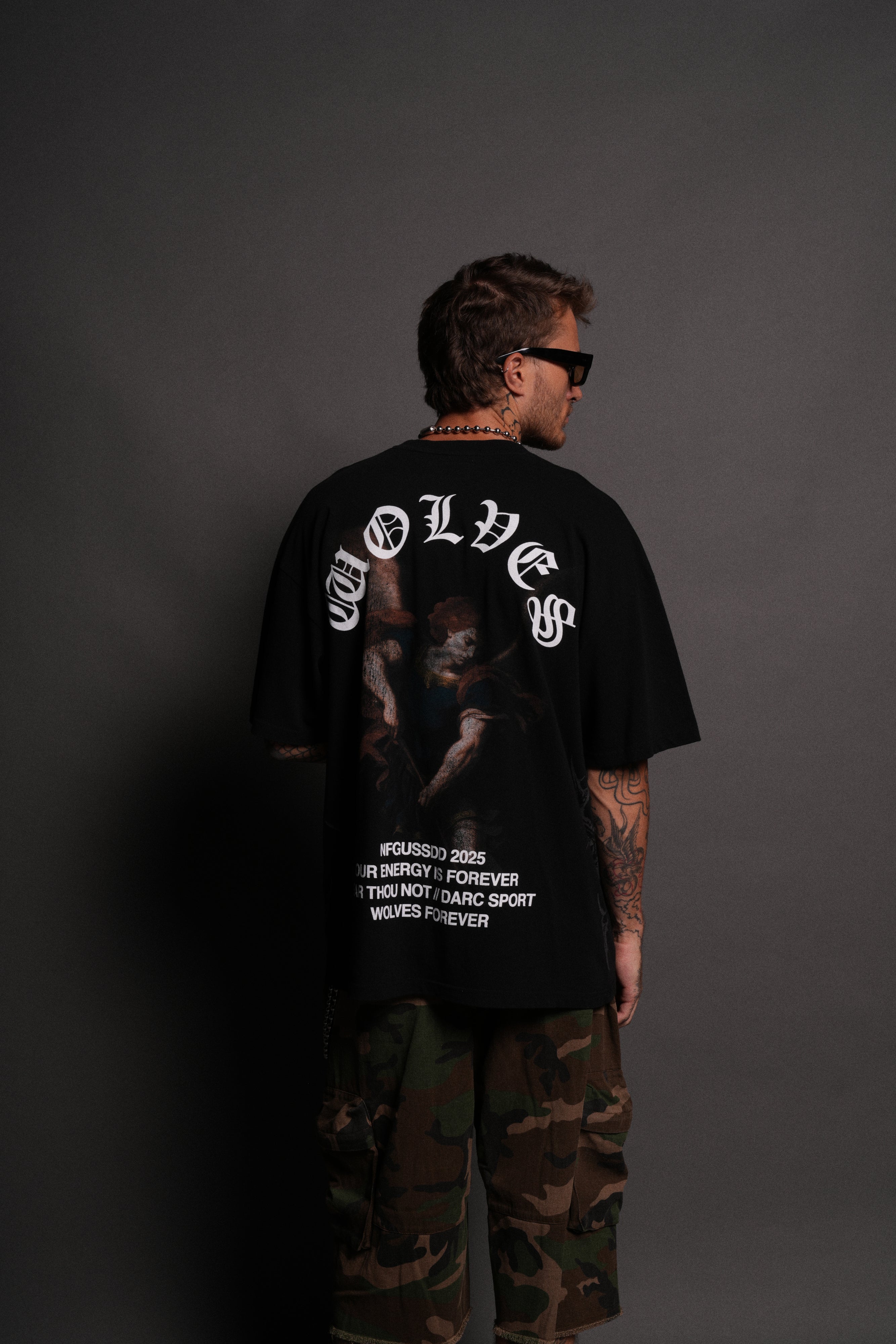 Saint "Side By Side" Series Premium Oversized Tee in Black