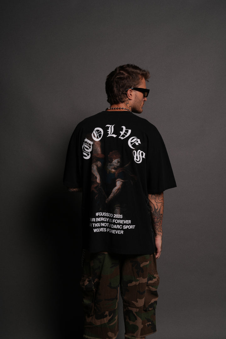 Saint "Side By Side" Series Premium Oversized Tee in Black