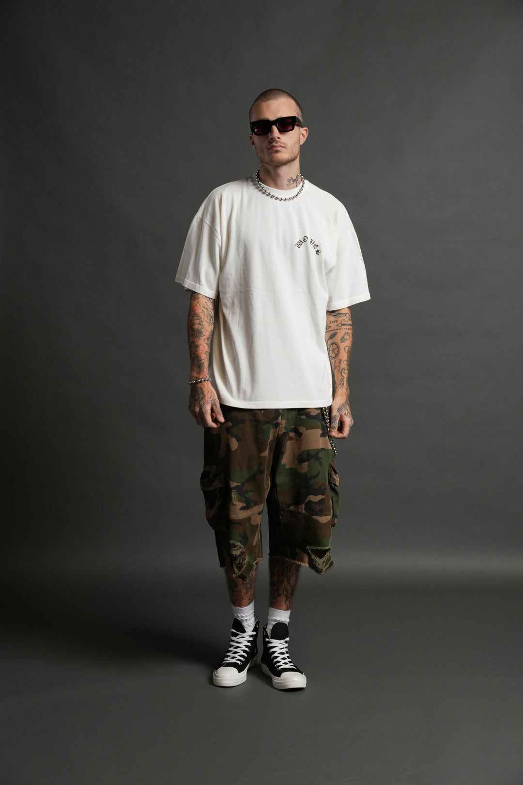 No Return "Premium" Oversized Tee in Cream