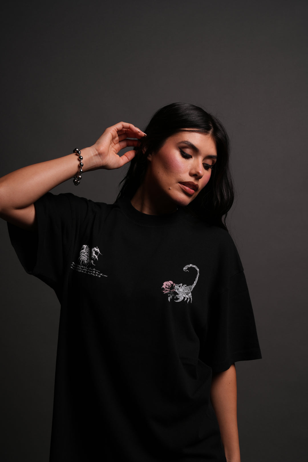 Scorpion Rose "Pump Cover" Tee in Black