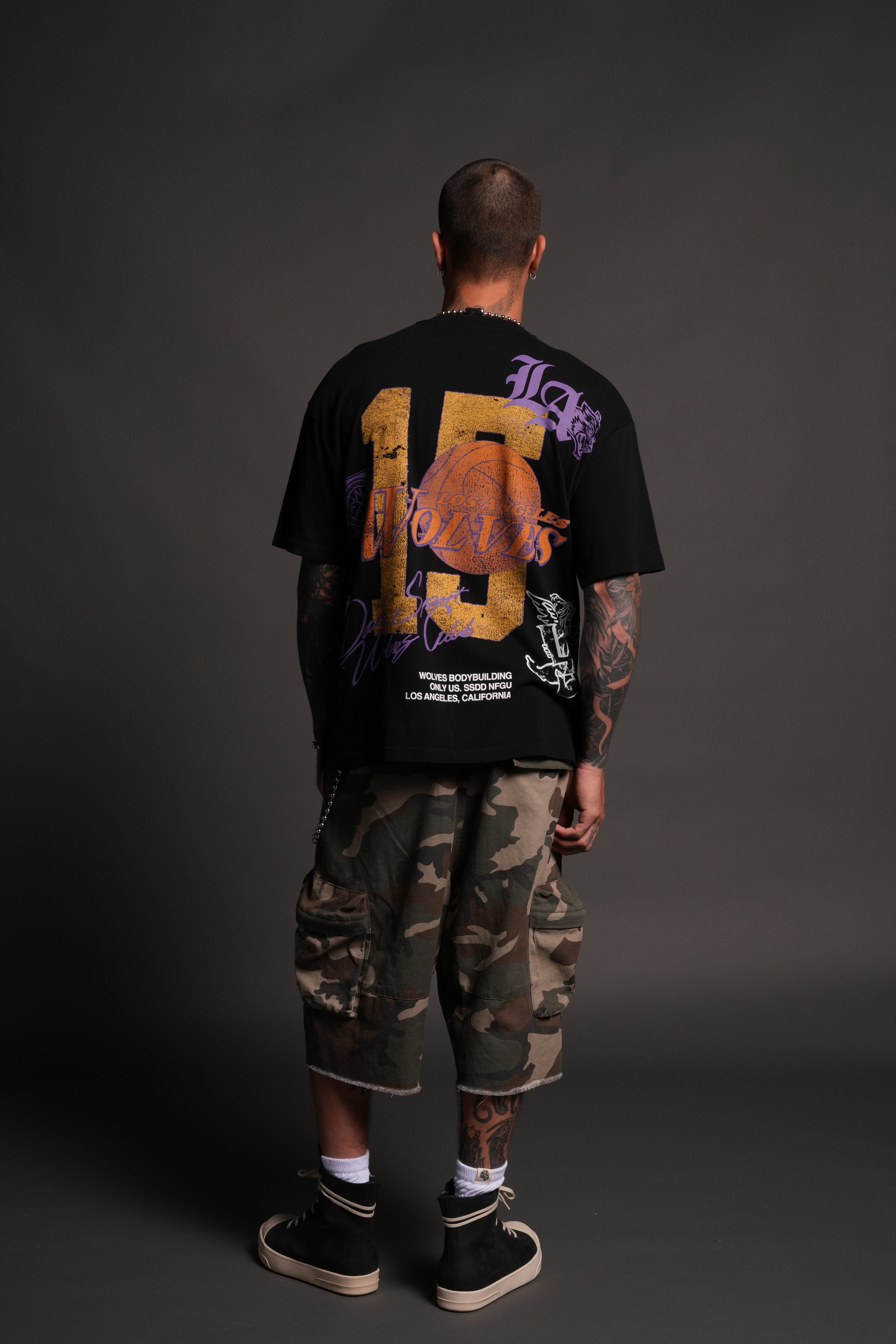 La Has Your Back Premium Oversized Tee in Black