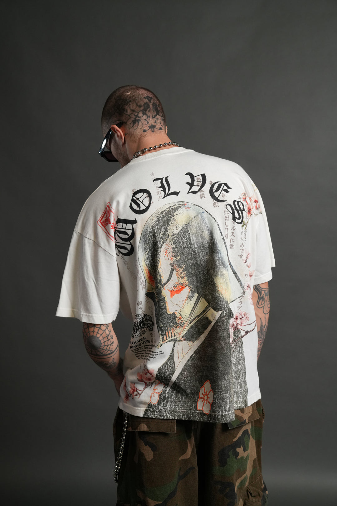 No Return "Premium" Oversized Tee in Cream