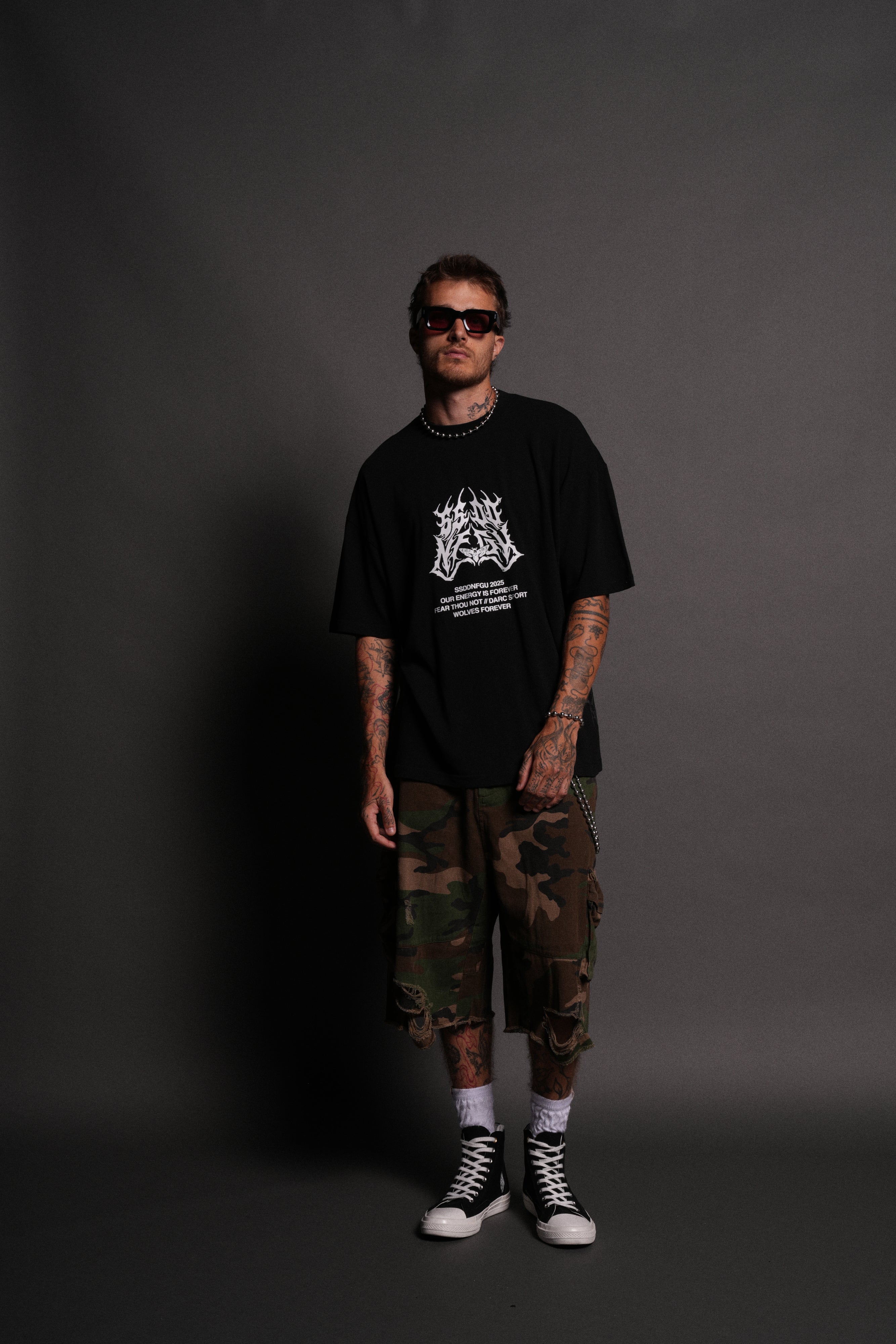 Darc Judas "Side By Side" Series Premium Oversized Tee in Black