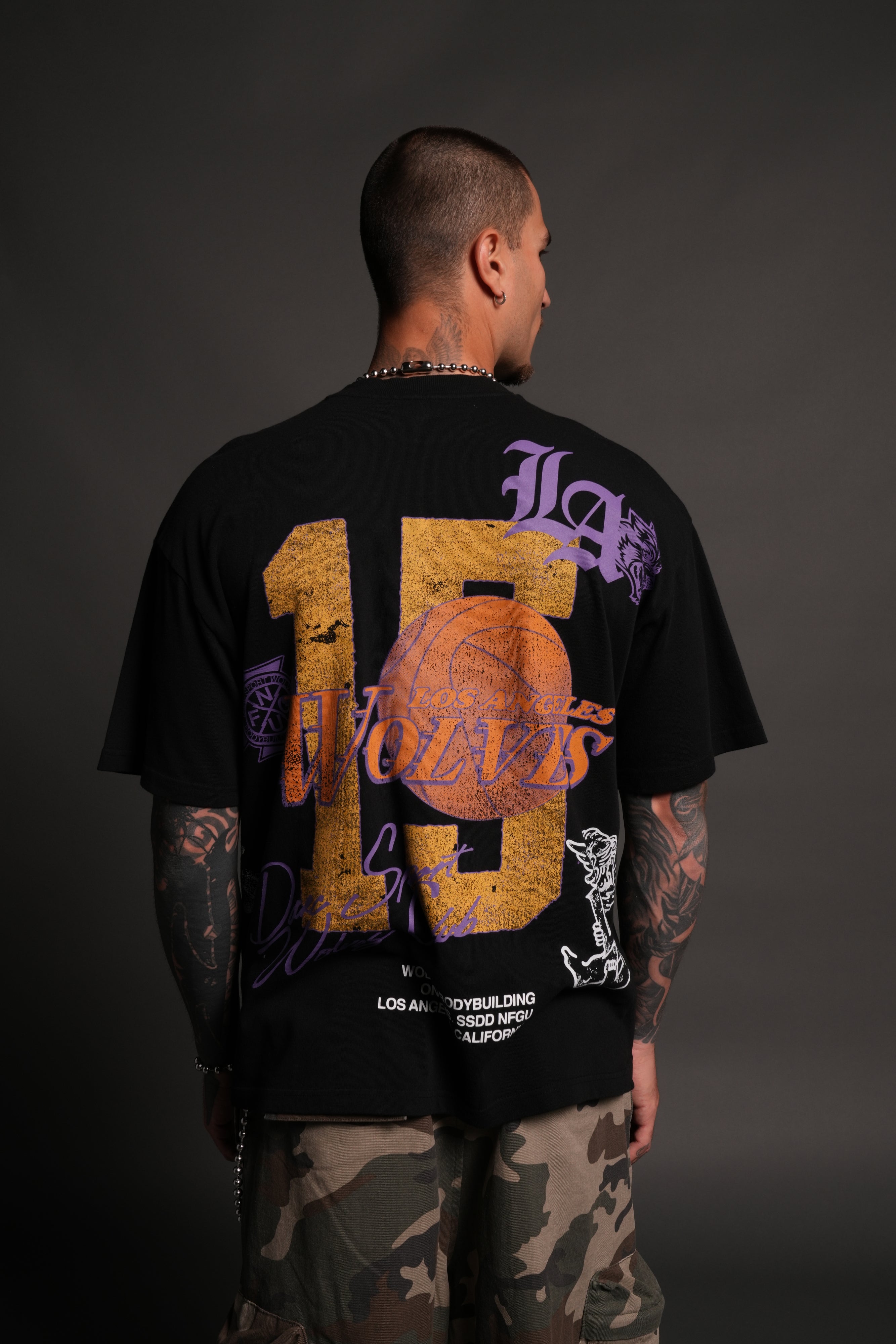 La Has Your Back Premium Oversized Tee in Black