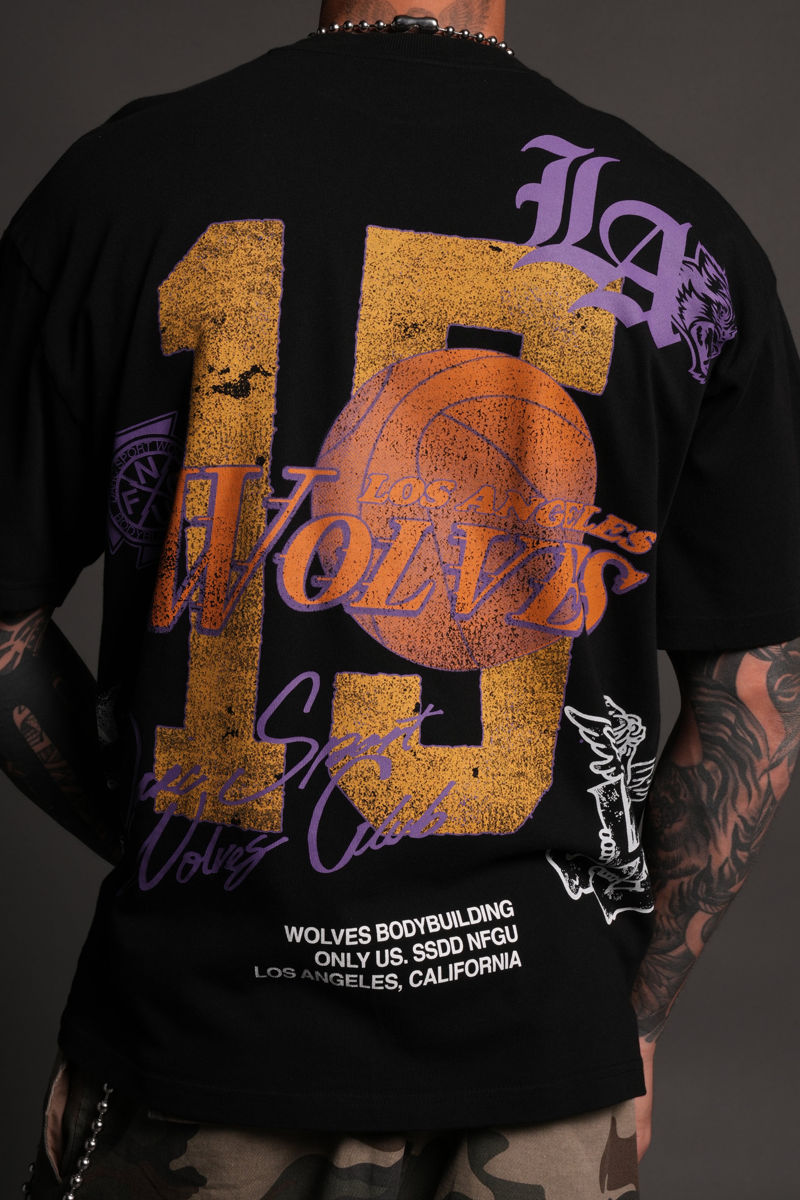 La Has Your Back Premium Oversized Tee in Black