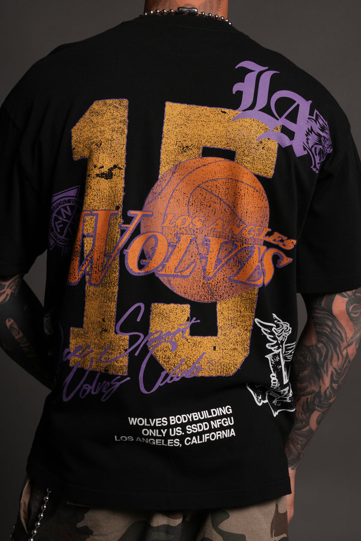 La Has Your Back Premium Oversized Tee in Black