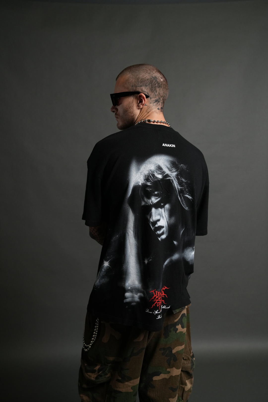 Dark Fate "Side By Side" Series Premium Oversized Tee in Black