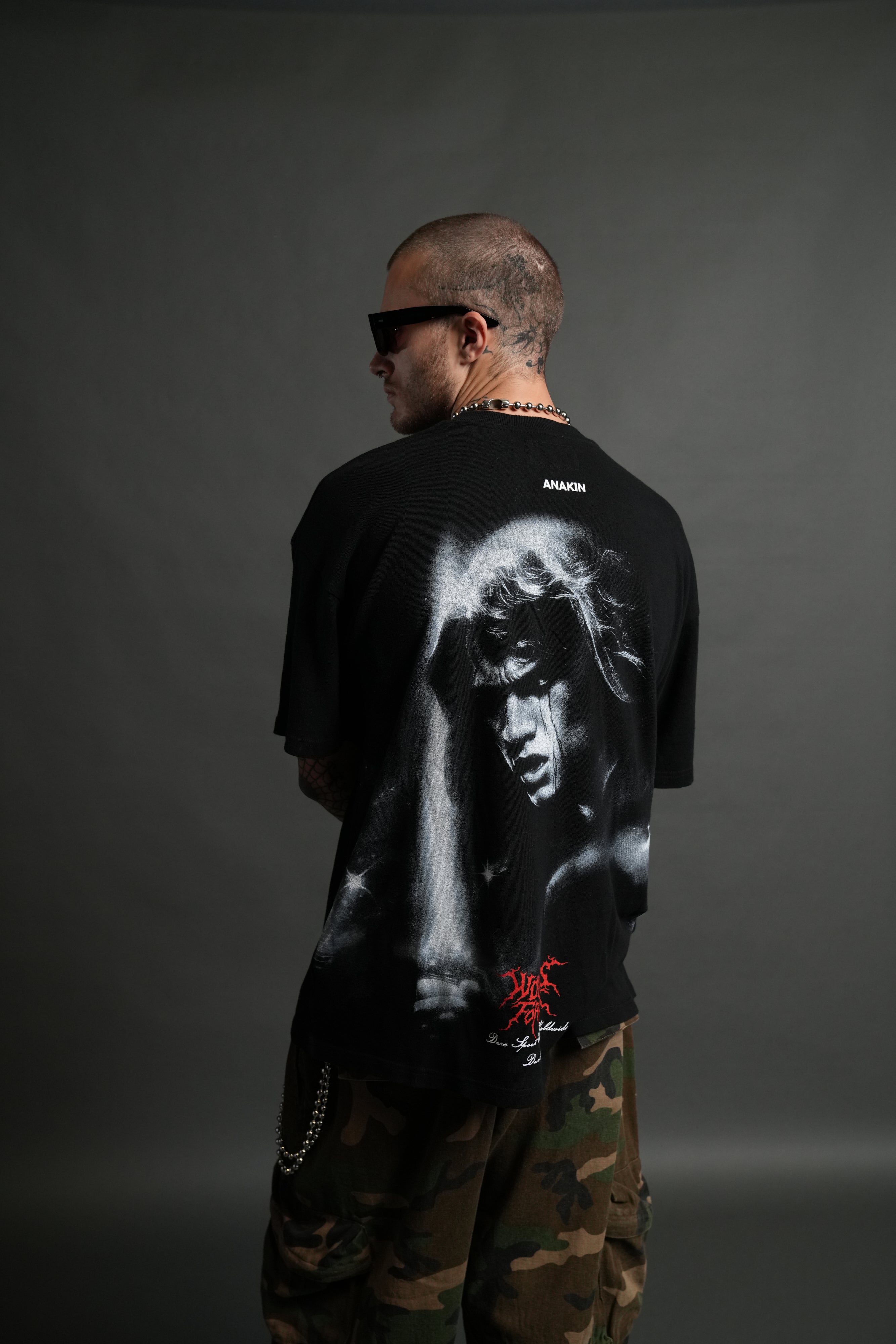 Dark Fate "Side By Side" Series Premium Oversized Tee in Black