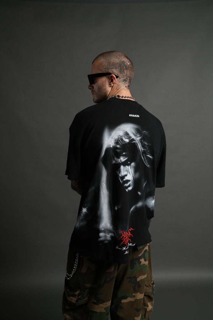 Dark Fate "Side By Side" Series Premium Oversized Tee in Black