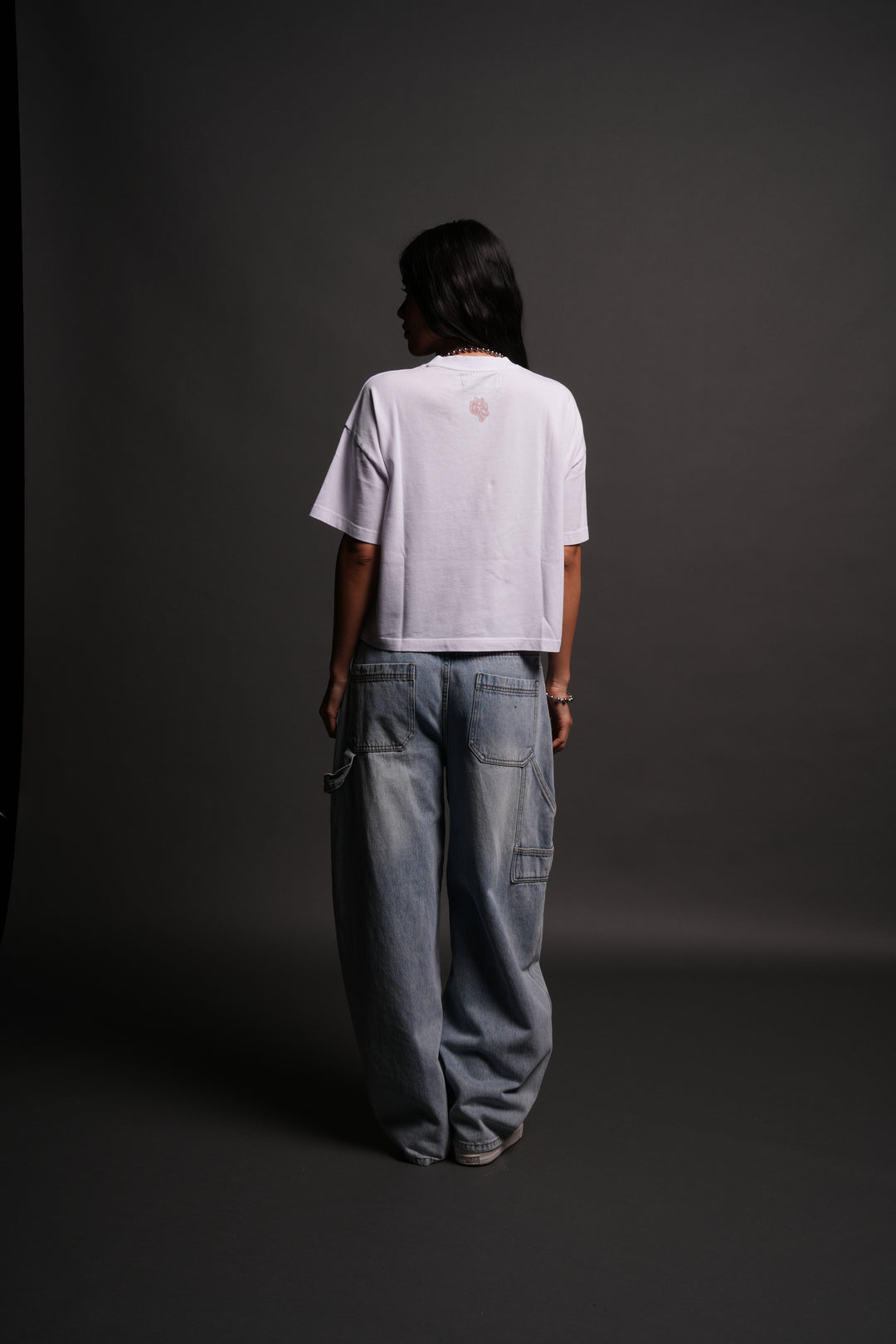 Del Amor Ultrawide "Premium" Crop Tee in White