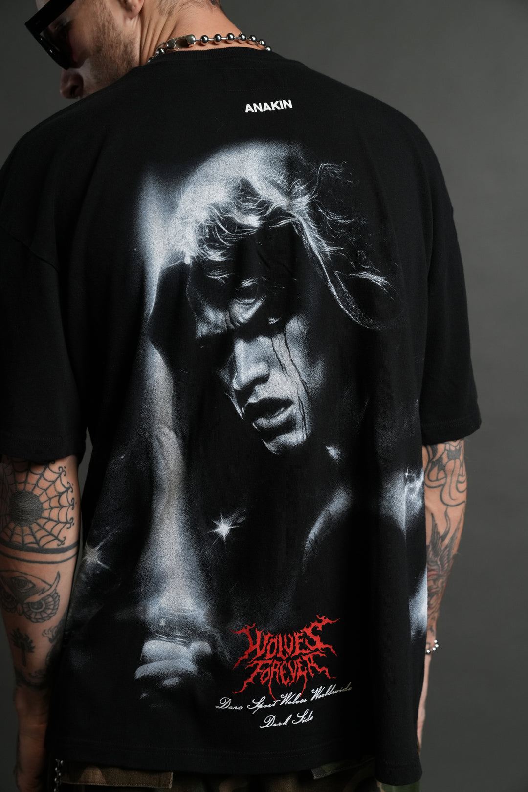 Dark Fate "Side By Side" Series Premium Oversized Tee in Black