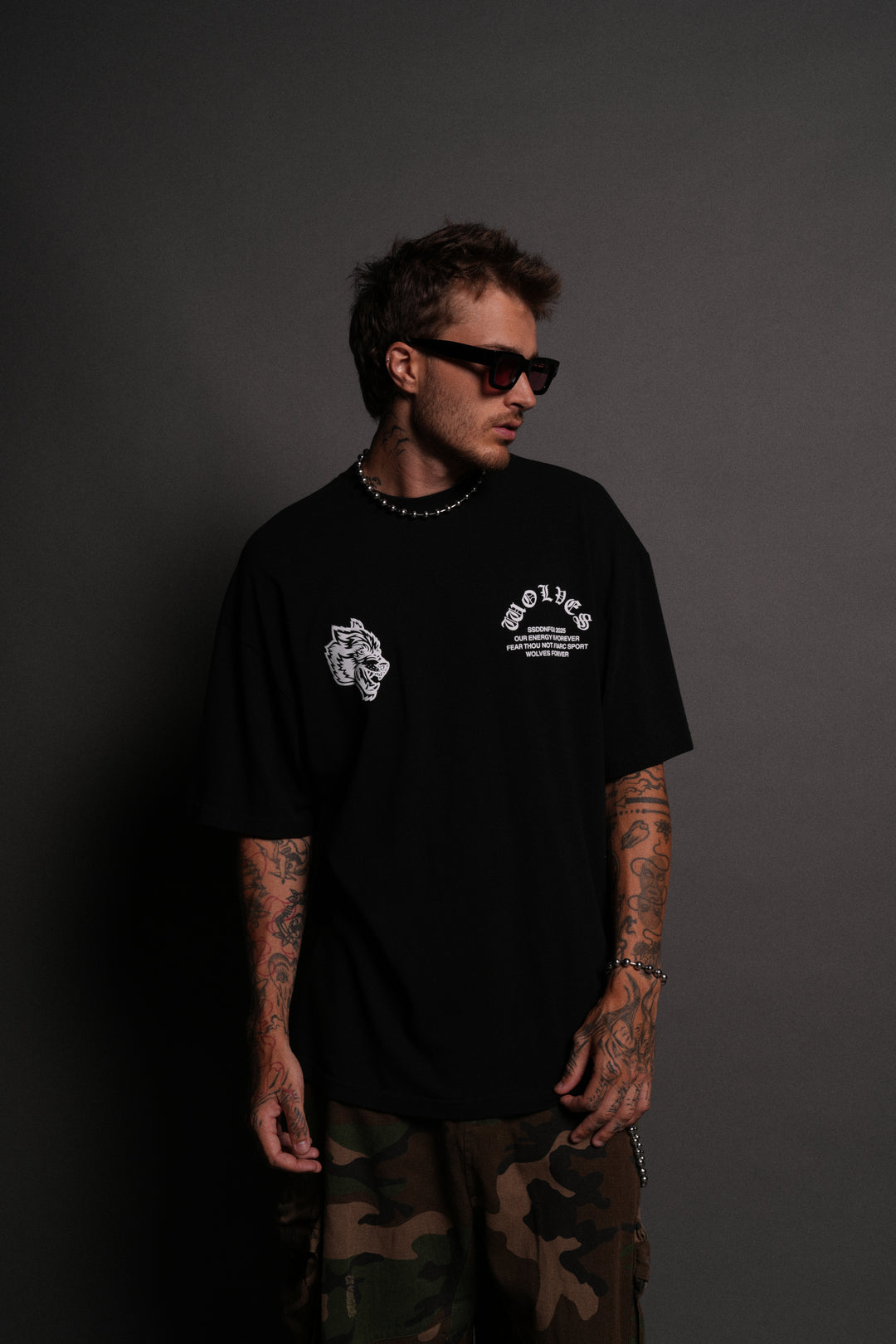 Darc Mori "Side By Side" Series Premium Oversized Tee in Black