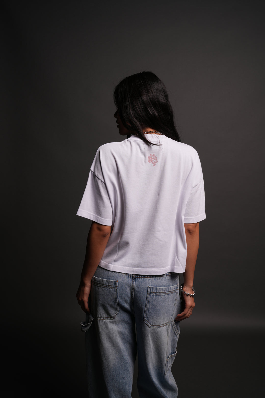 Del Amor Ultrawide "Premium" Crop Tee in White