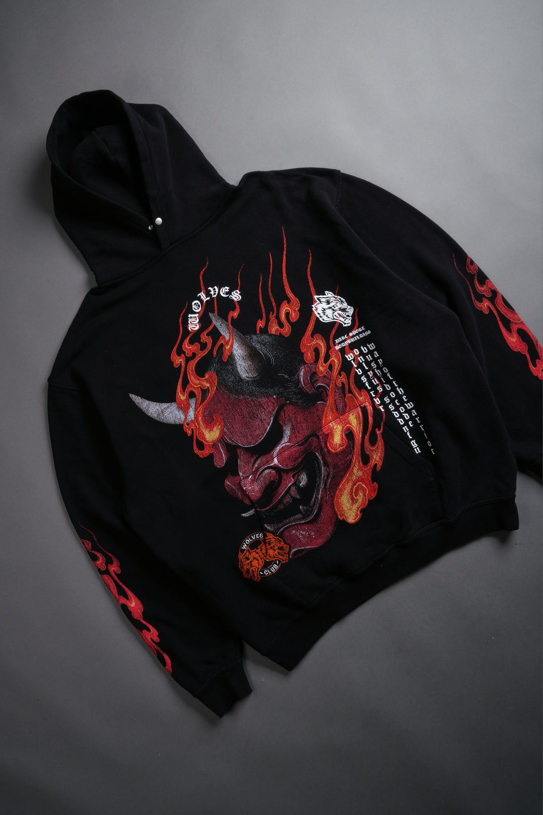 Wolves Club Oni Inferno Pierce Hoodie in Black
