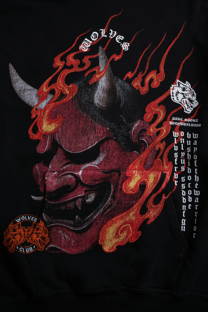 Wolves Club Oni Inferno Pierce Hoodie in Black