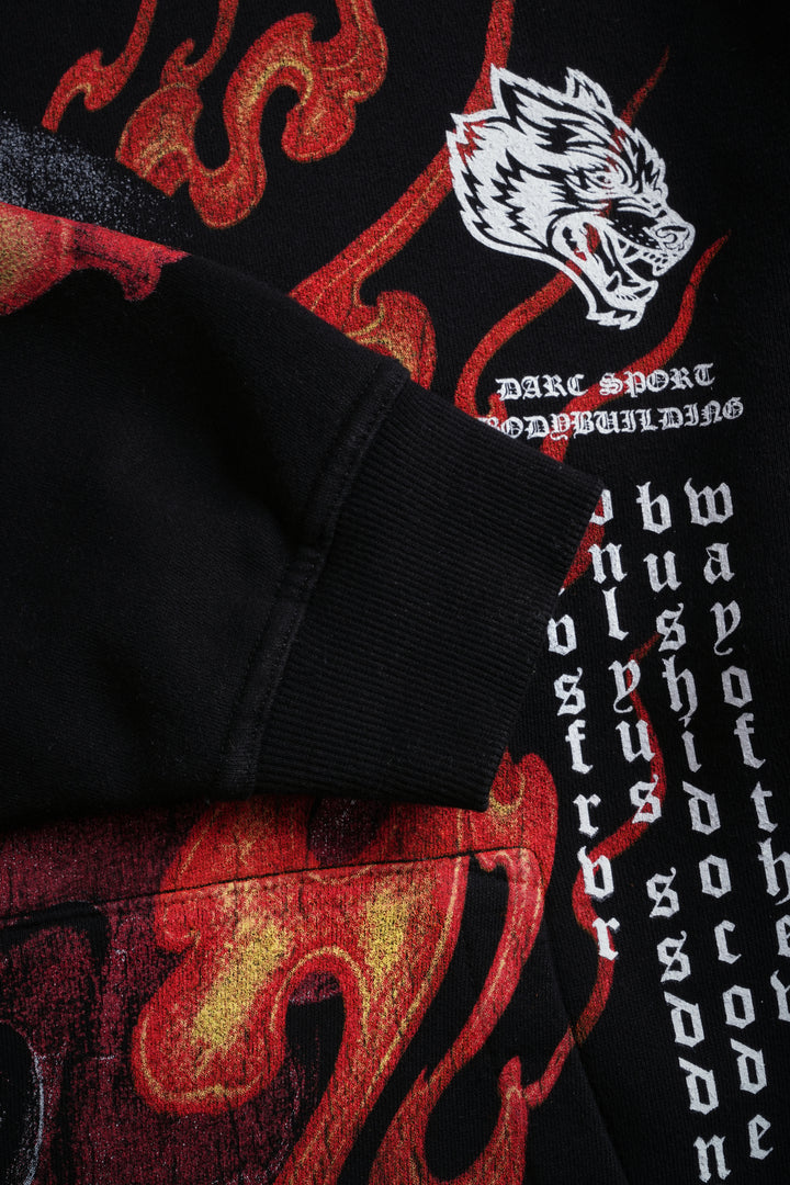 Wolves Club Oni Inferno Pierce Hoodie in Black