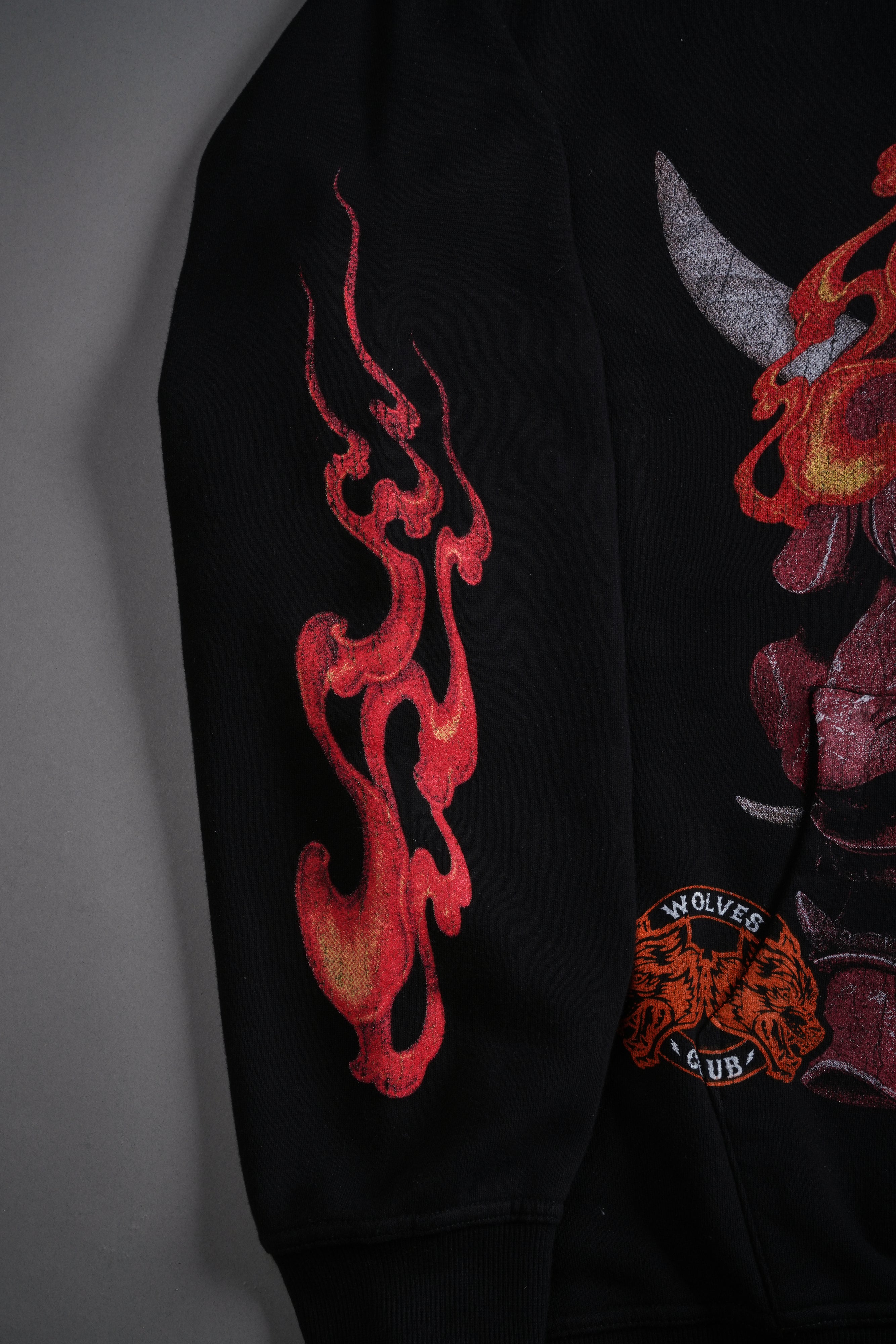 Wolves Club Oni Inferno Pierce Hoodie in Black