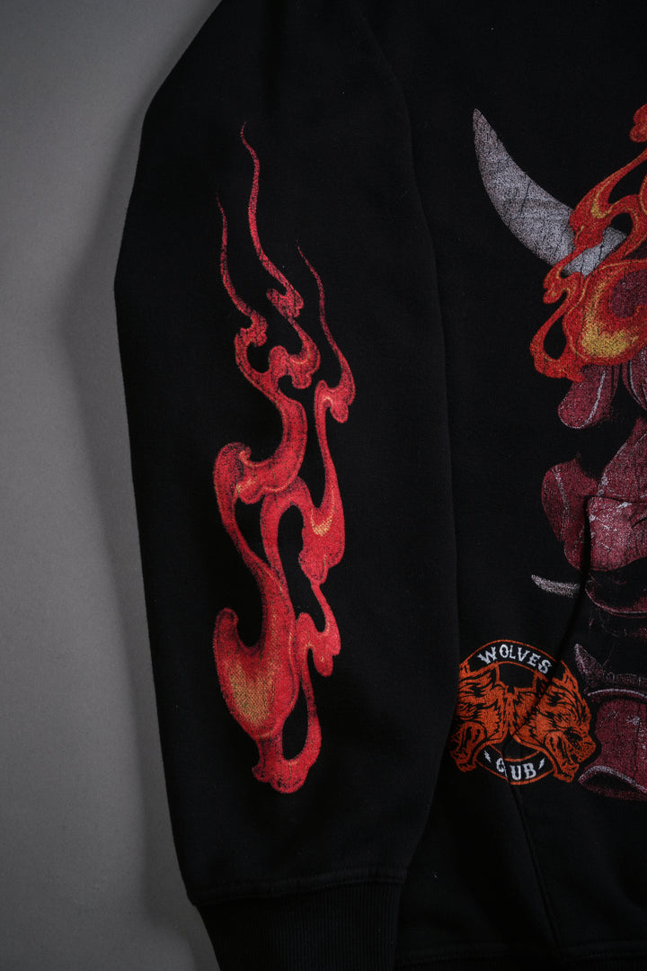 Wolves Club Oni Inferno Pierce Hoodie in Black
