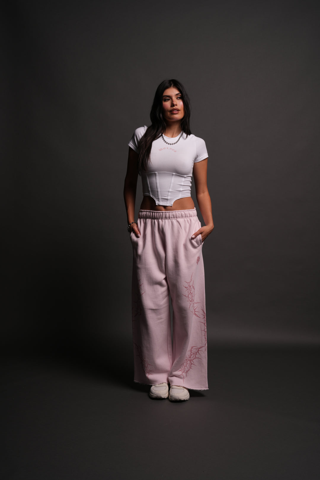 Chopper Wolf Salem Corset Tee in White