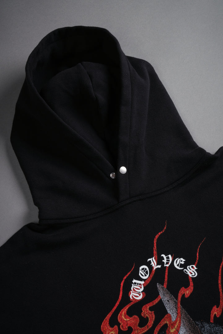 Wolves Club Oni Inferno Pierce Hoodie in Black