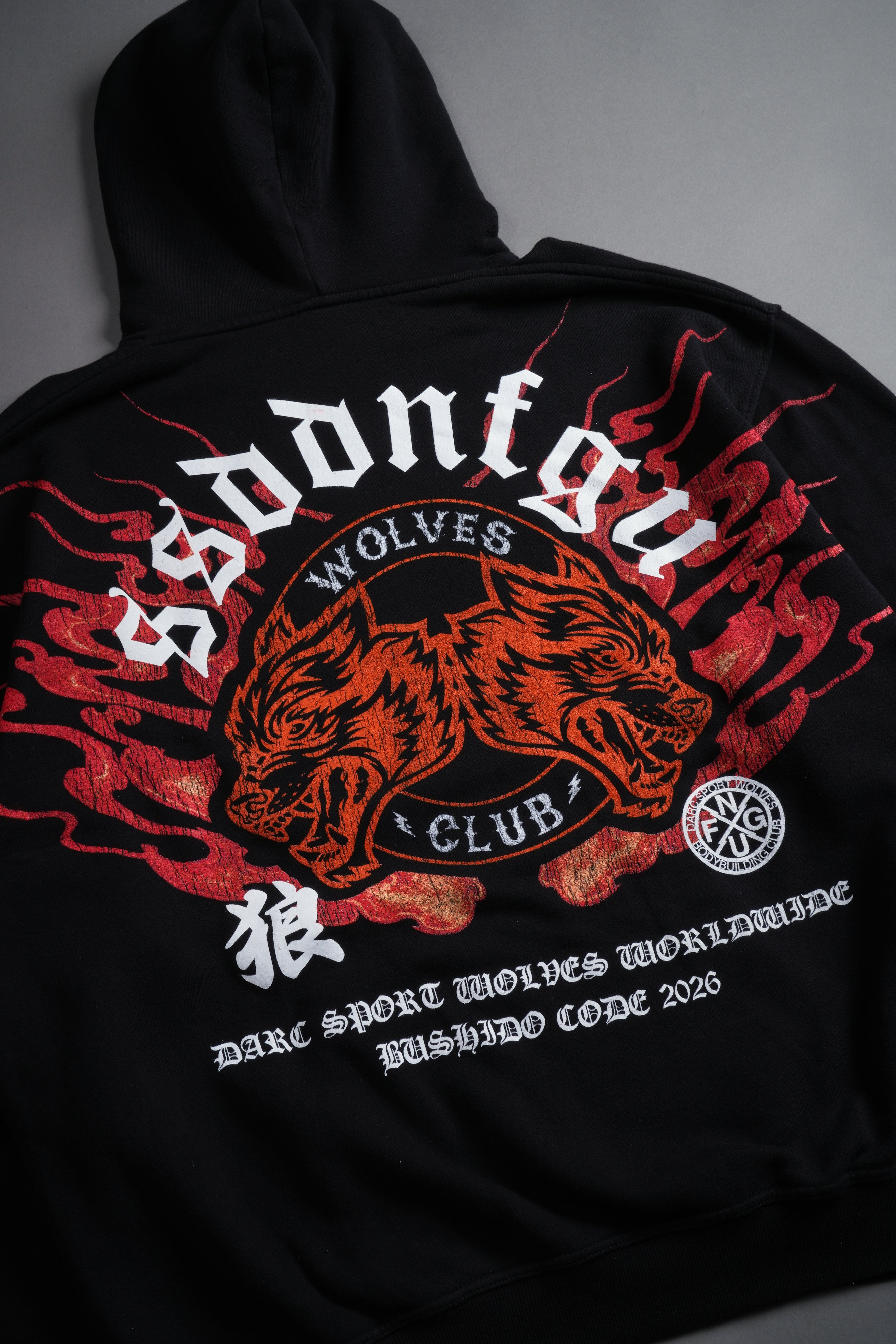 Wolves Club Oni Inferno Pierce Hoodie in Black
