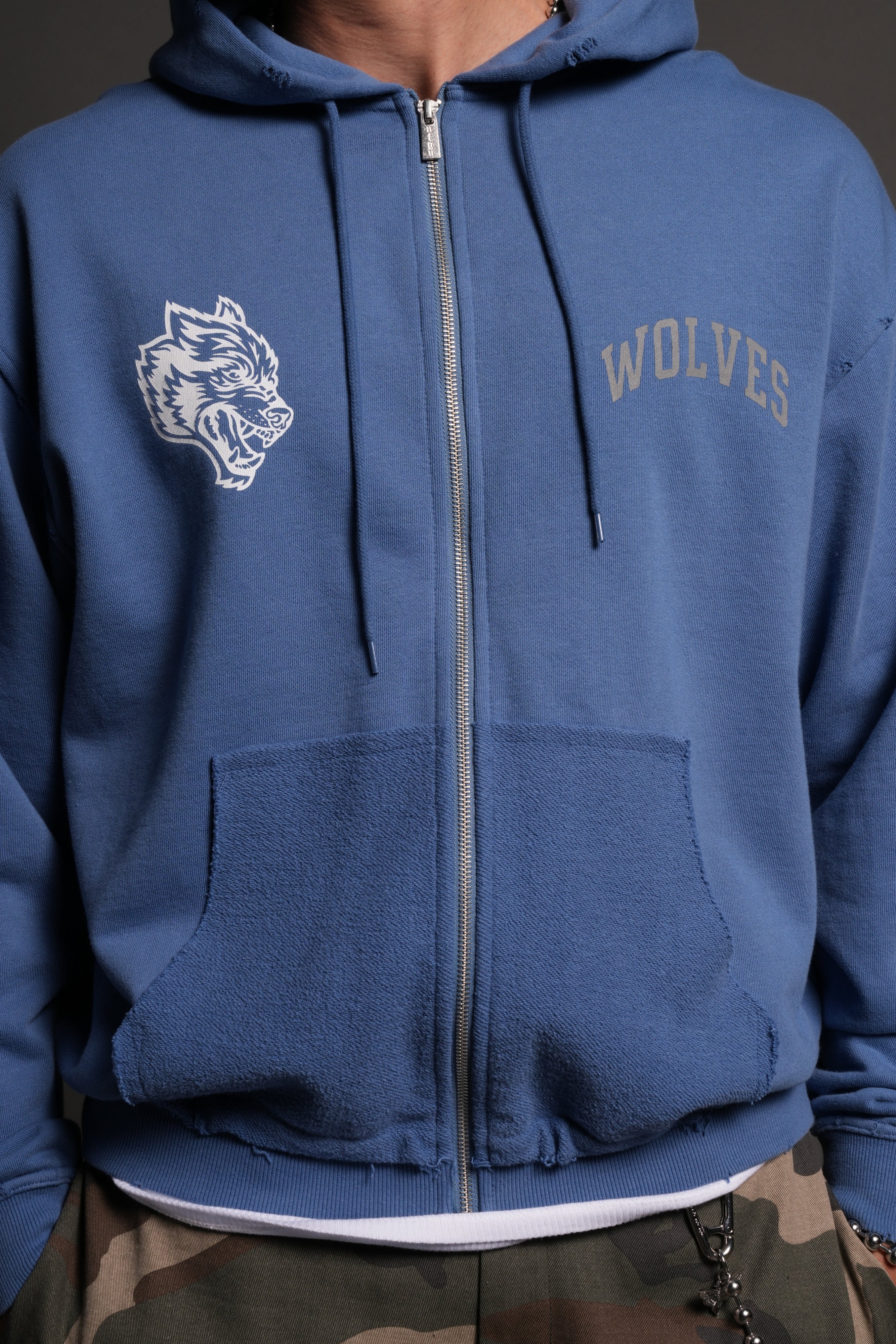 La Ca Frvr Grunge Moatis Zip Hoodie in La Blue – DarcSport