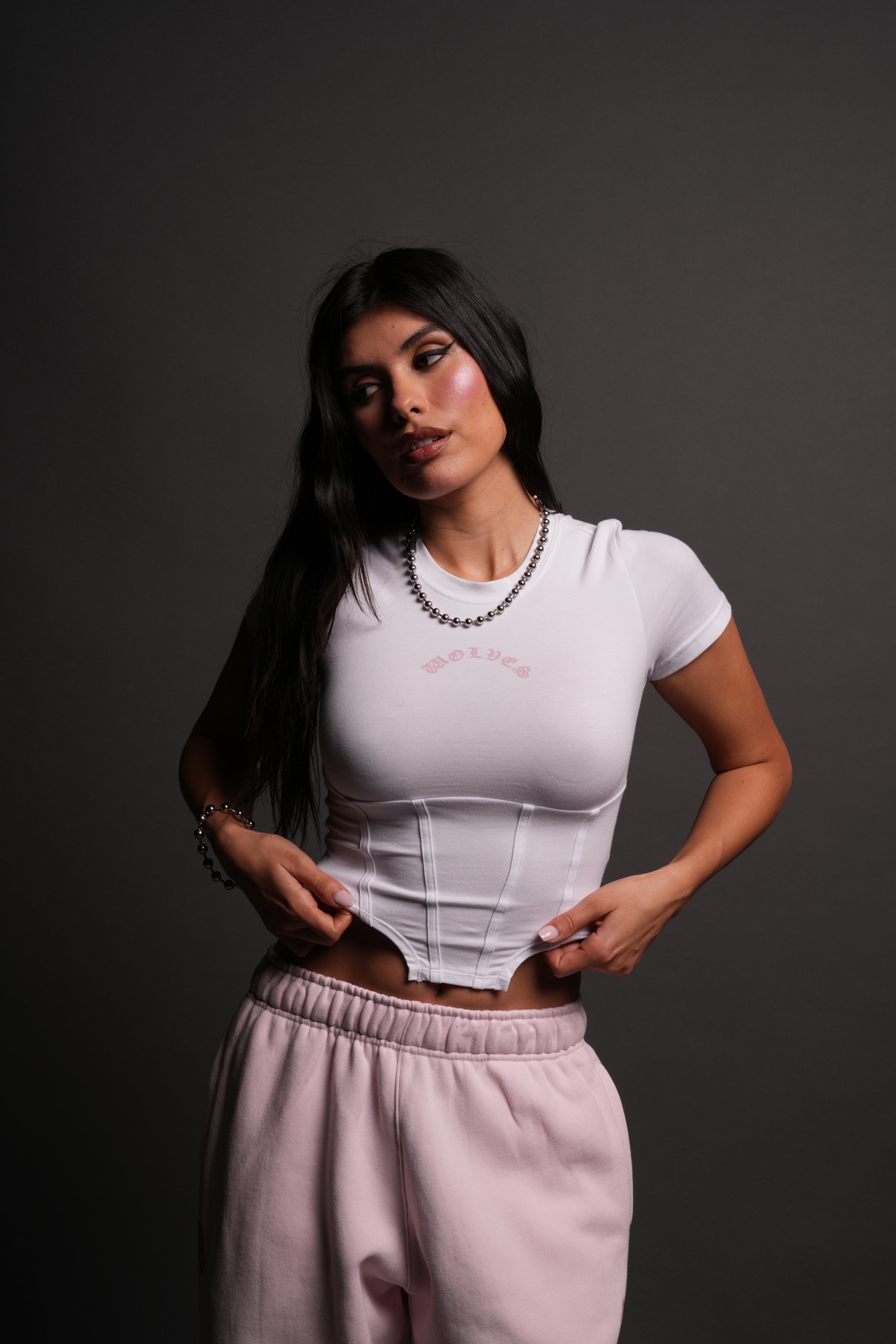 Chopper Wolf Salem Corset Tee in White – DarcSport