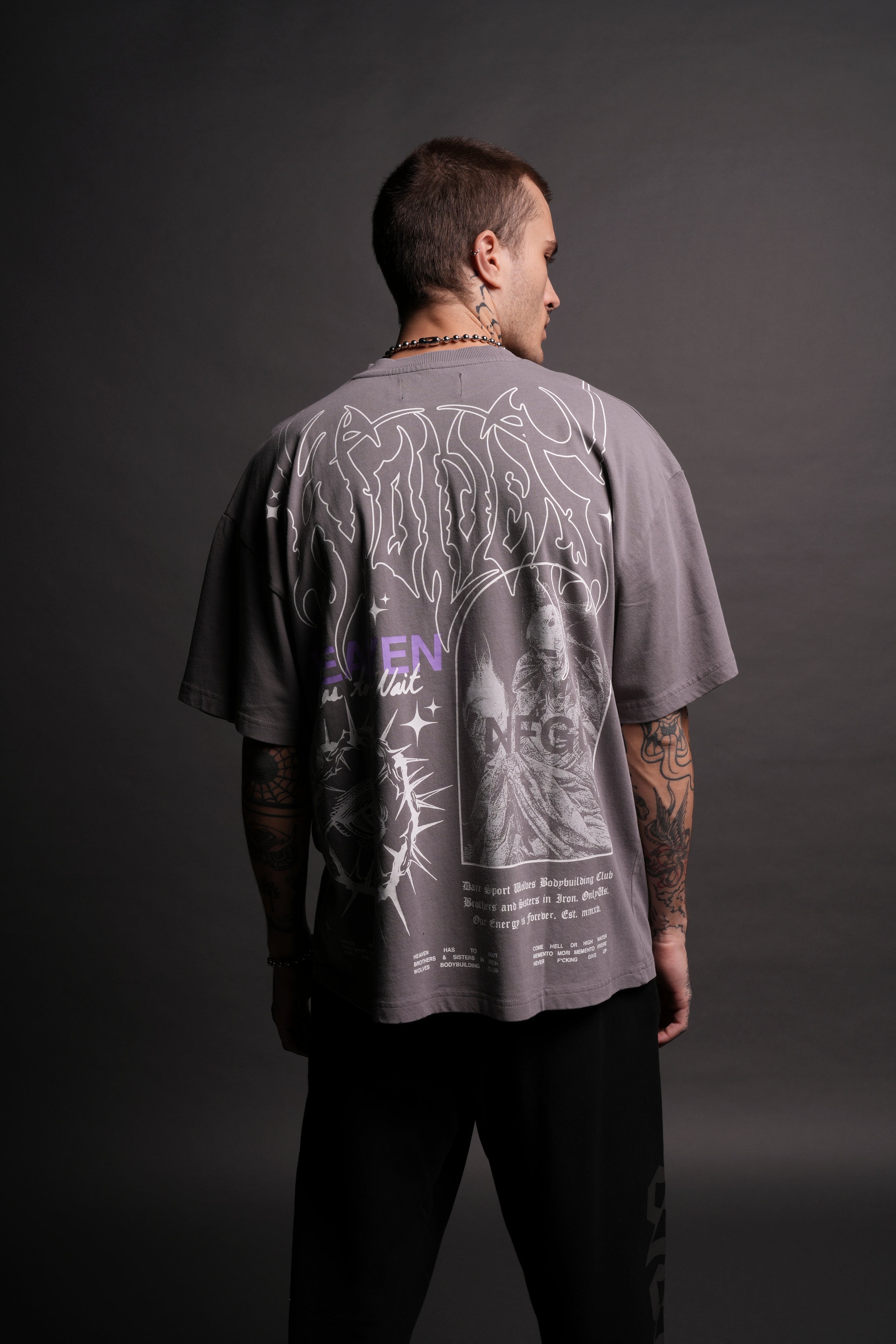 Overcome Mortality "Premium" Oversized Tee in Dove Gray