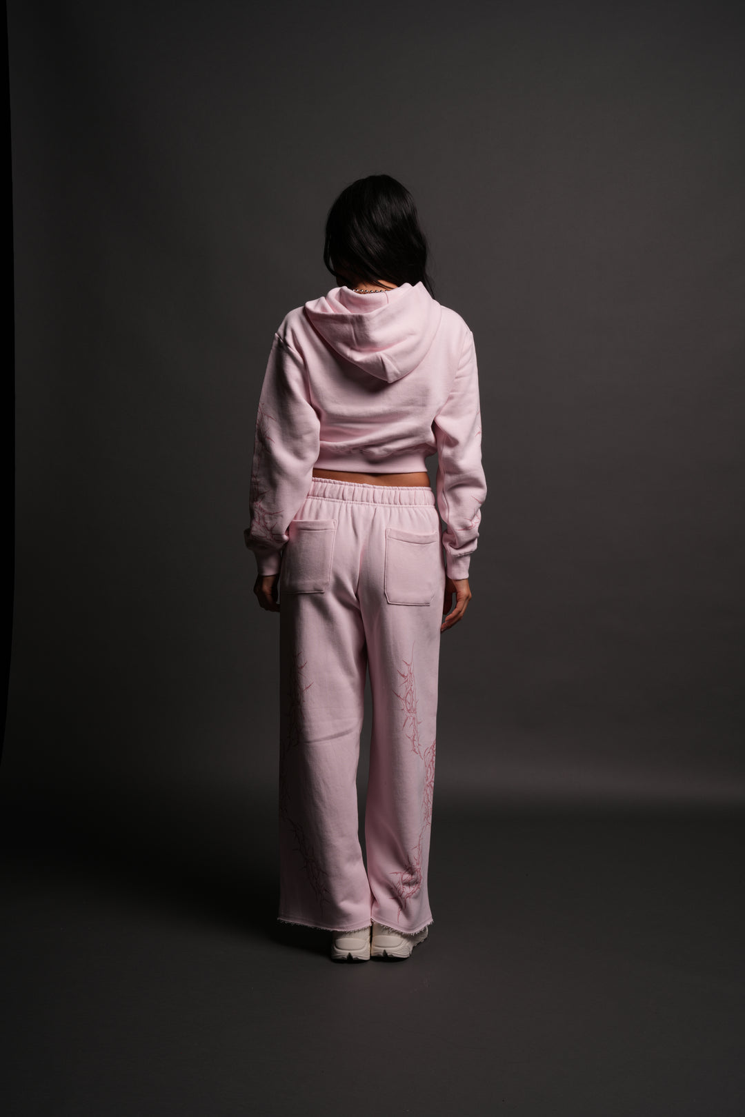 Thorns Rose Hoodie in Blush Pink