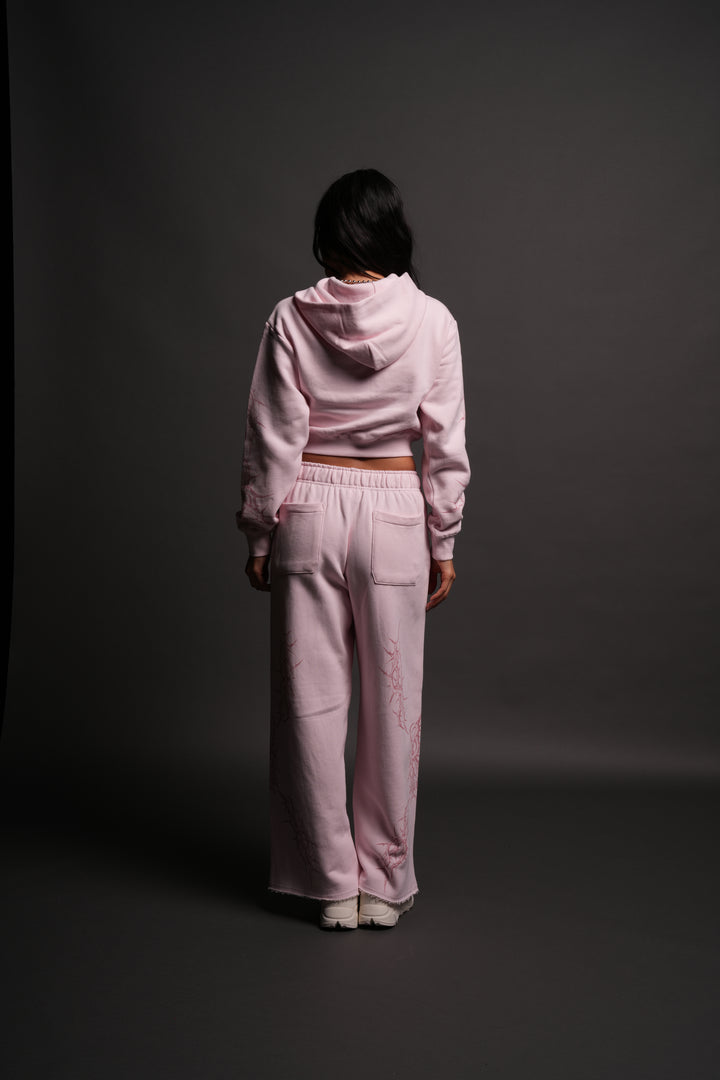 Thorns Rose Hoodie in Blush Pink