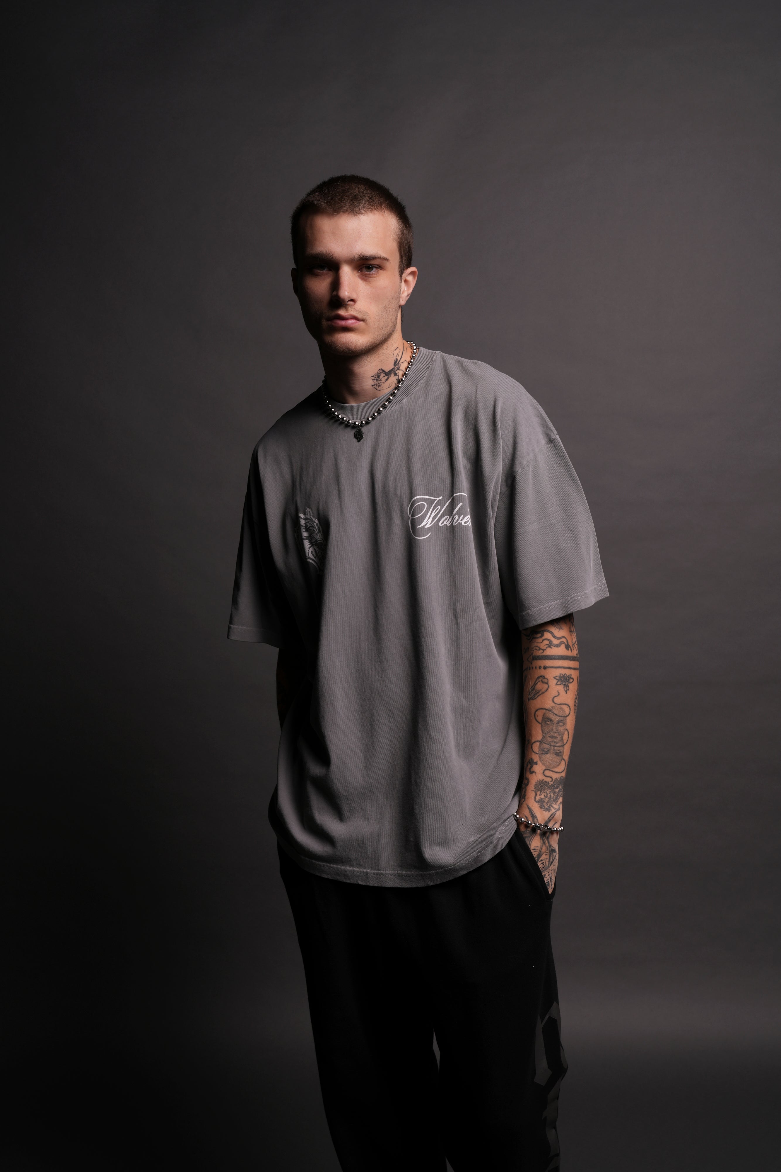 (1 OF 500) Have No Fear "Premium" Oversized Tee in Dove Gray