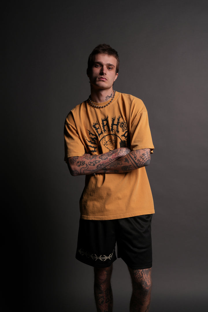 Iron Flame "Premium" Oversized Tee in Golden Yellow