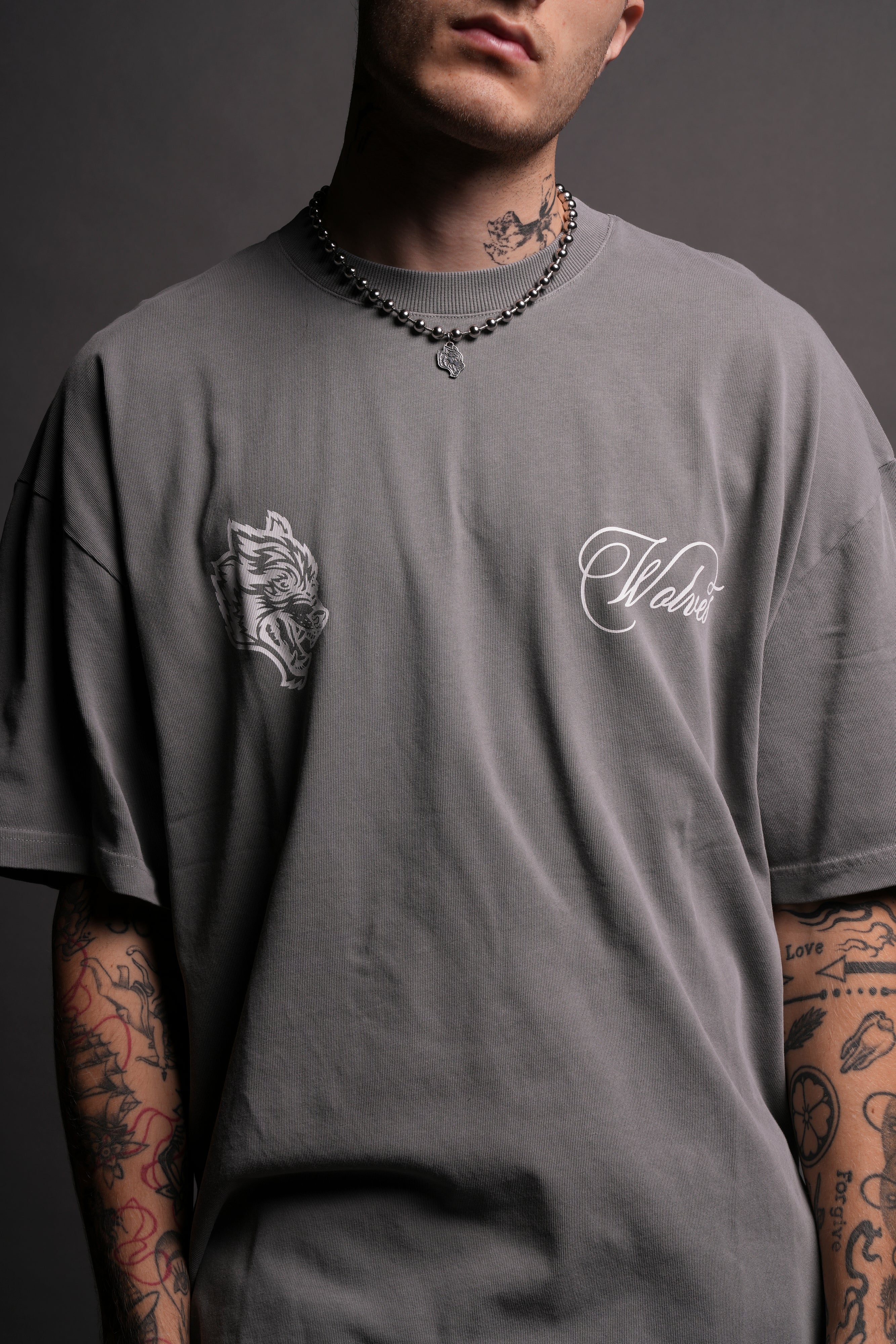 (1 OF 500) Have No Fear "Premium" Oversized Tee in Dove Gray