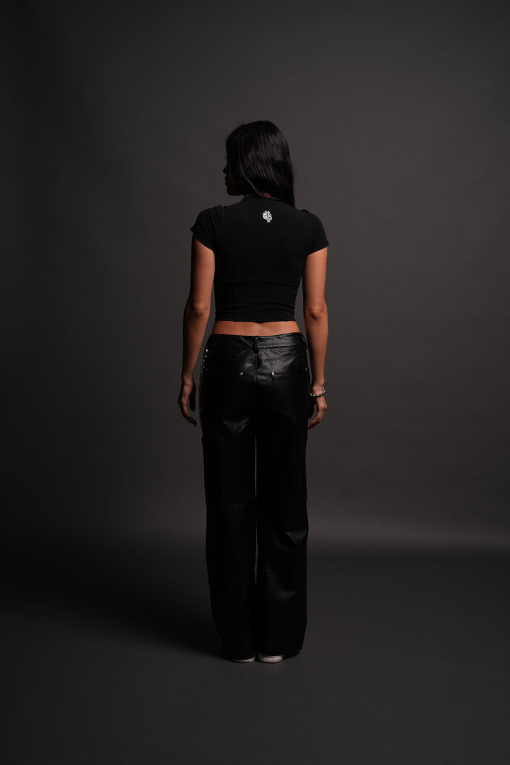 Chopper Wolf Salem Corset Tee in Black