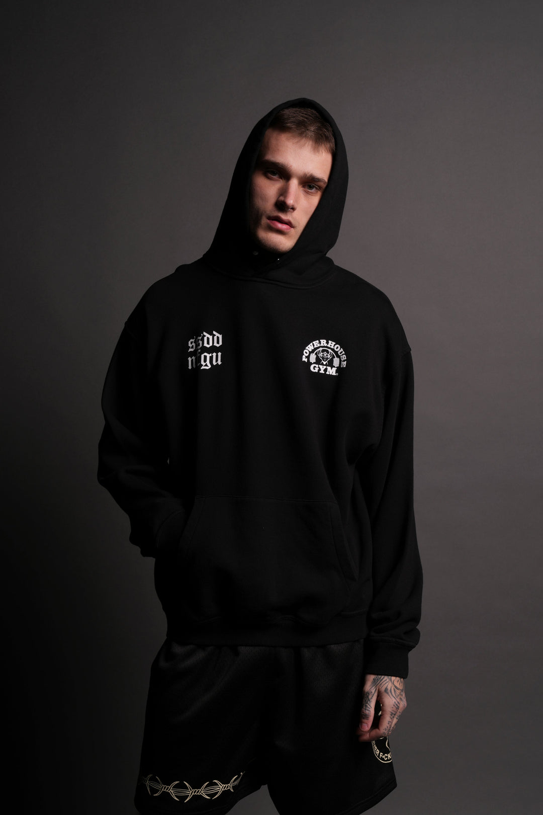 Powerhouse Of The Wolves V2 "Pierce" Hoodie in Black/White