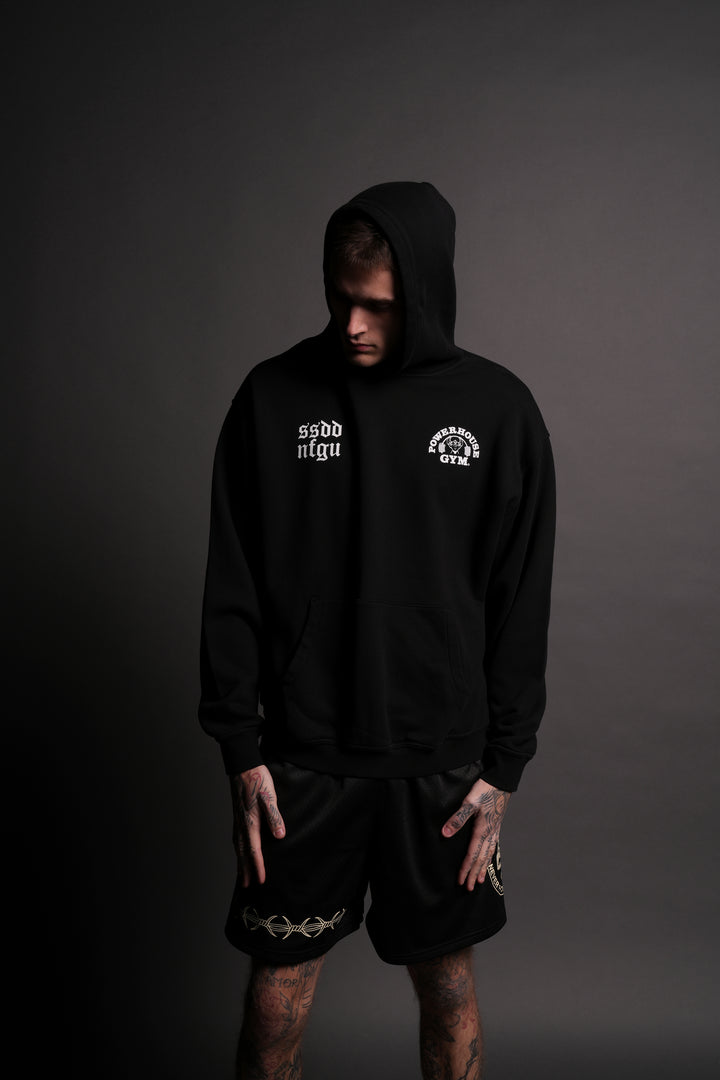 Powerhouse Of The Wolves V2 "Pierce" Hoodie in Black/White