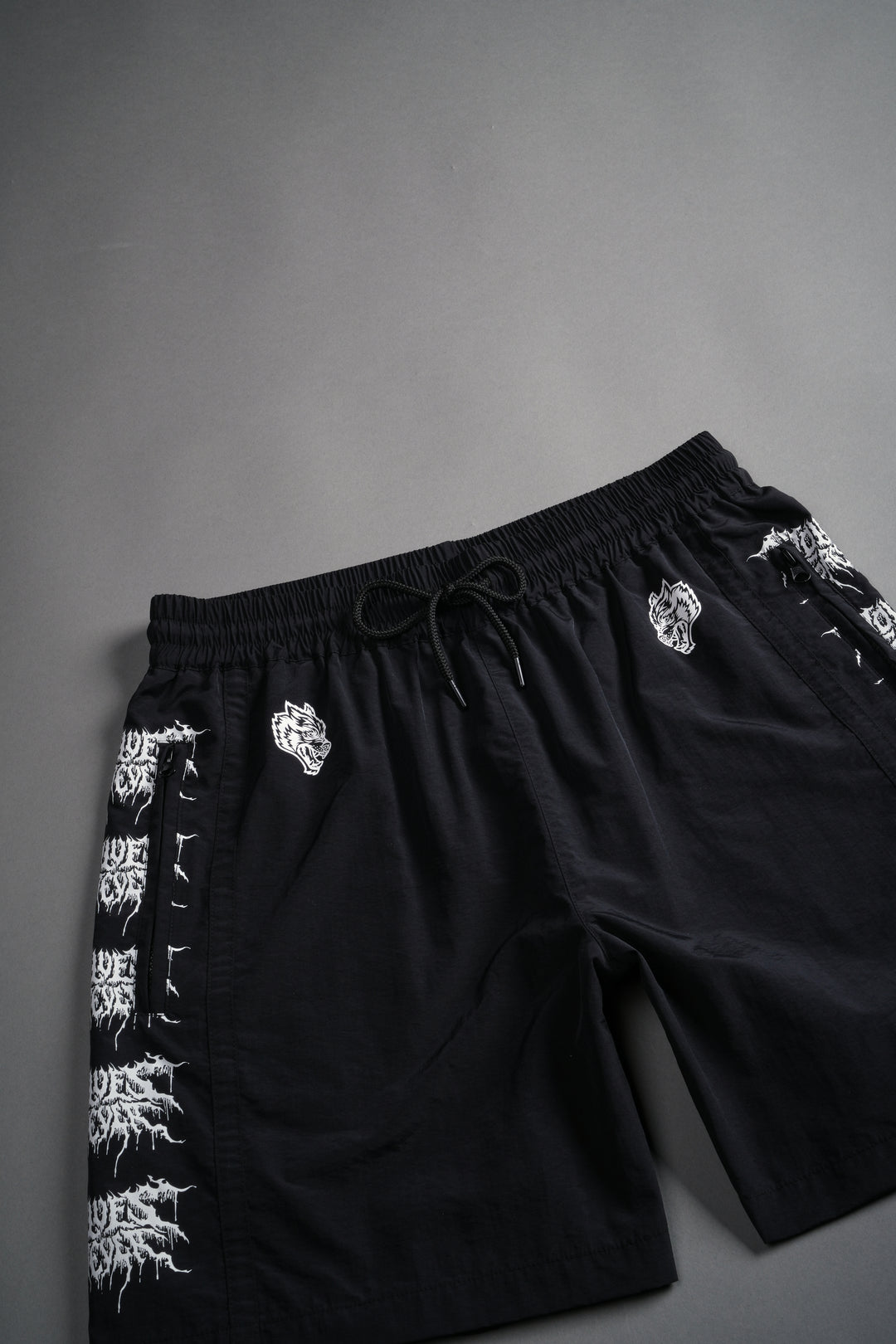 Drip Hesh Remind Track Shorts in Black/White