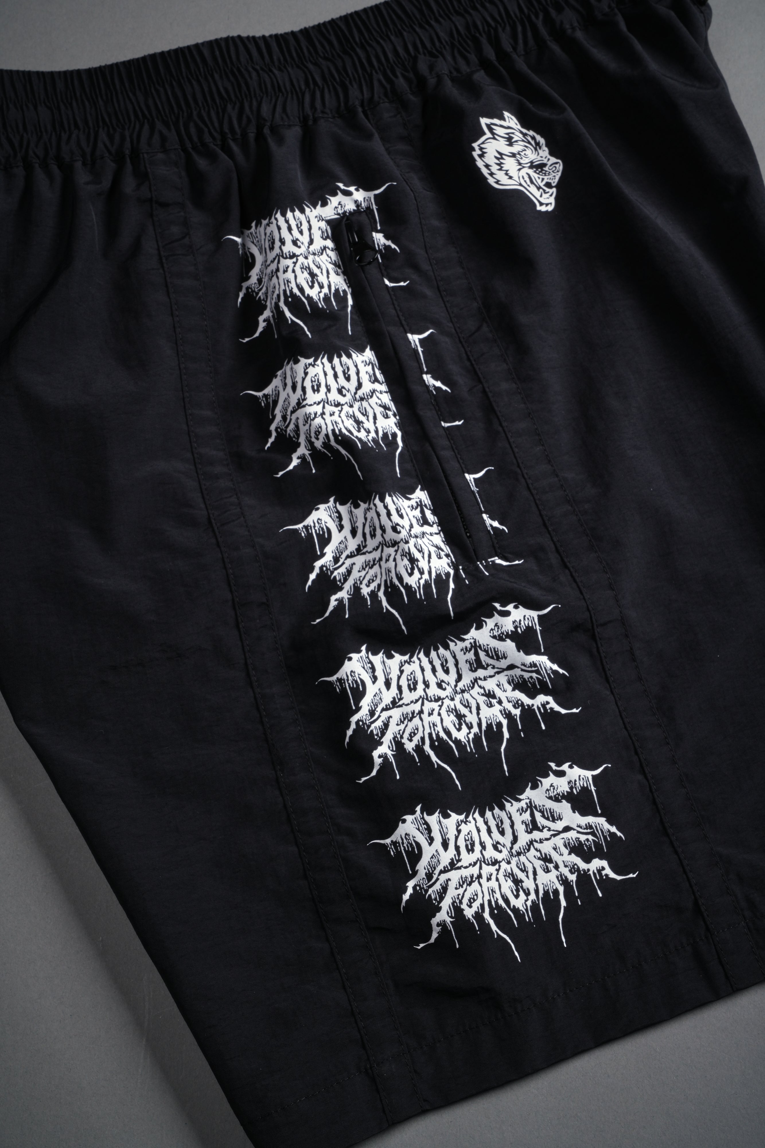 Drip Hesh Remind Track Shorts in Black/White