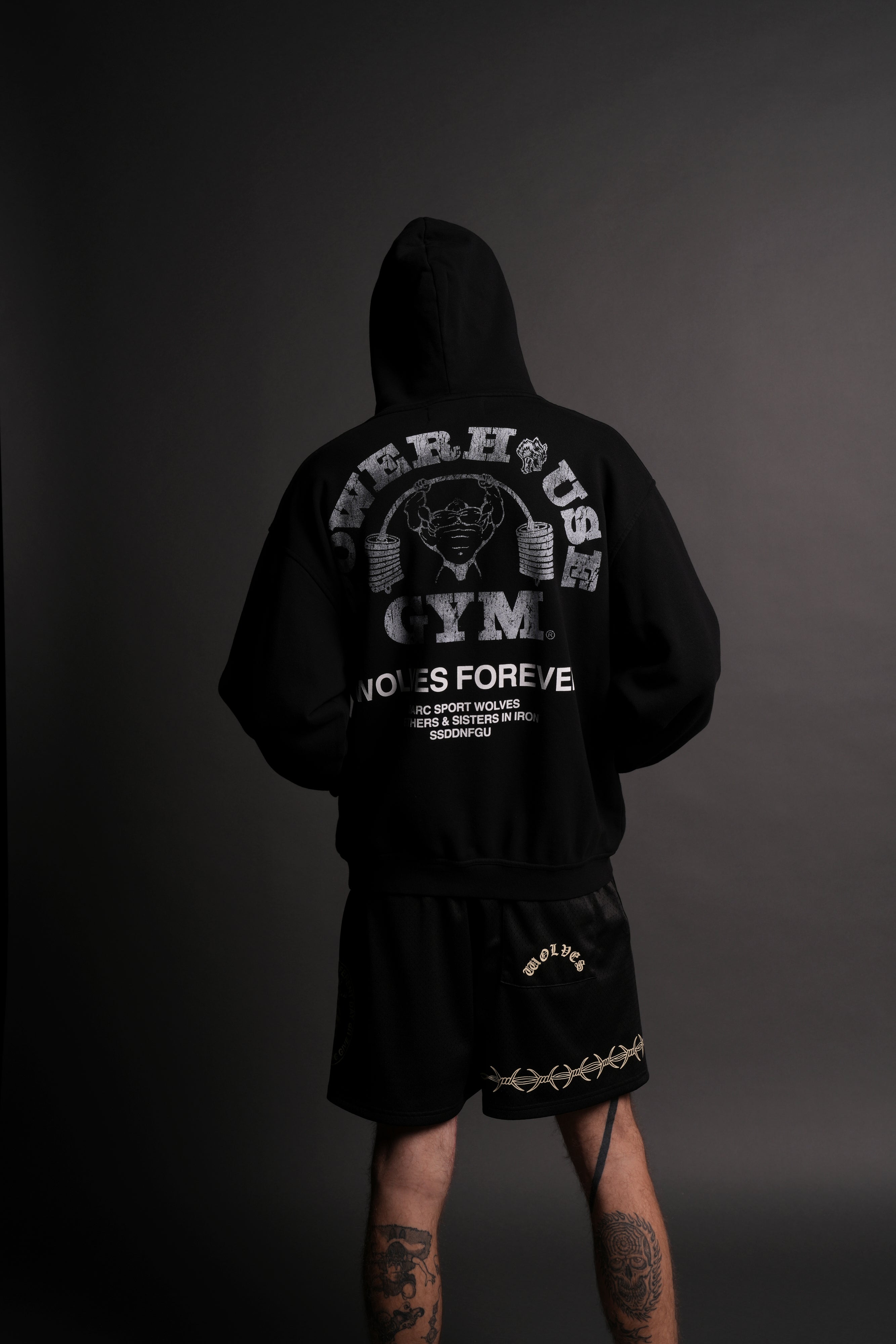 Powerhouse Of The Wolves V2 "Pierce" Hoodie in Black/White