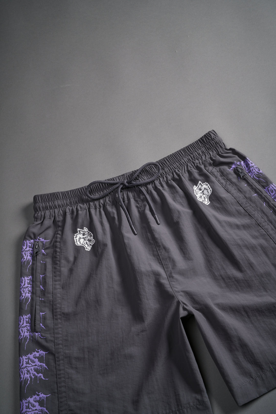 Drip Hesh Remind Track Shorts in Wolf Gray