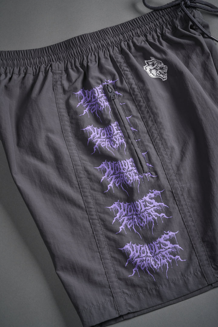 Drip Hesh Remind Track Shorts in Wolf Gray